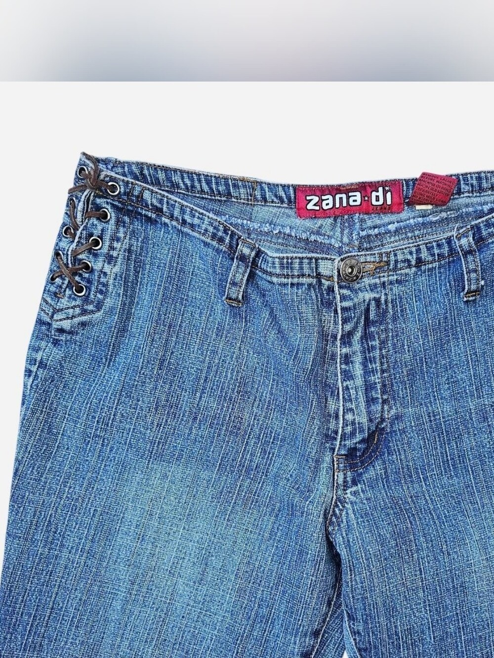 Y2K Zana Di Low Rise Lace Up Hip Flare Jeans